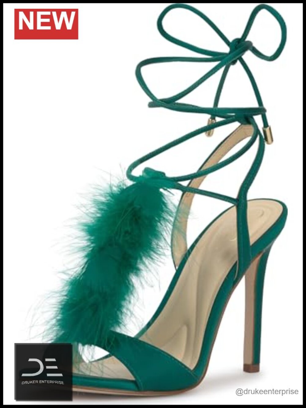 Stiletto Heel Lace Up Heeled Sandals Open Toe Satin Polyester Dress Shoes